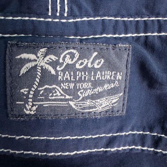 Polo Ralph Lauren Cargo Swim Trunks Mens XL Navy Blue Drawstring Mesh Lined Pony - Picture 9 of 16